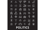 Politics editable line icons vector