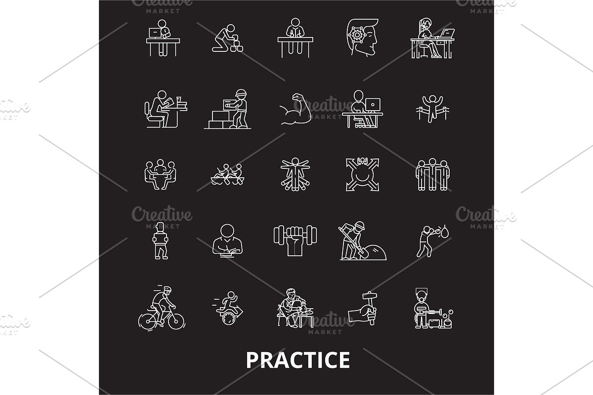 Practice editable line icons vector in Illustrations - product preview 8