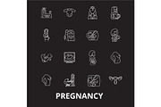 Pregnancy editable line icons vector