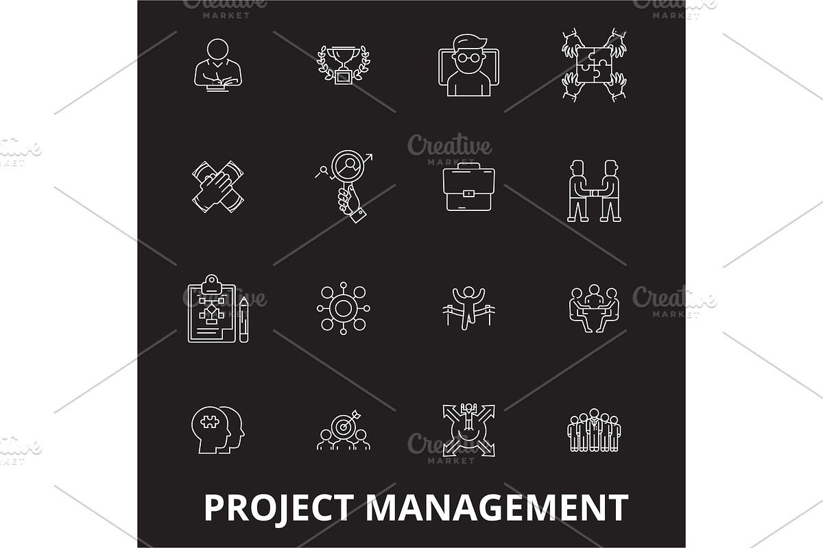 Project management editable line in Illustrations - product preview 8