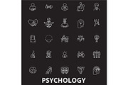 Psychology editable line icons