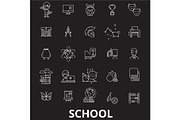 School editable line icons vector