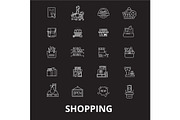 Shopping editable line icons vector
