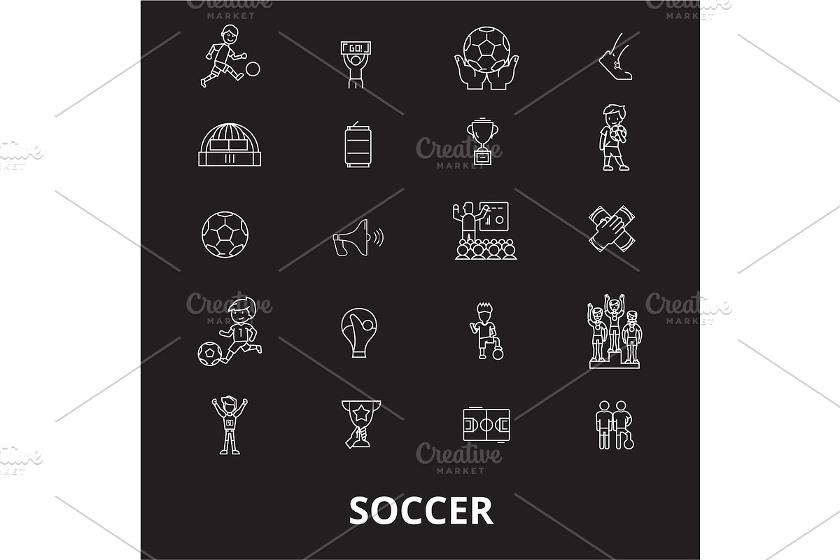 Soccer editable line icons vector in Objects - product preview 8