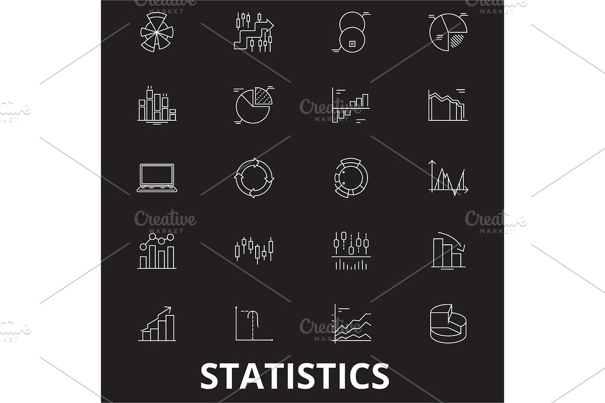 Statistics editable line icons in Illustrations - product preview 8
