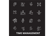 Time management editable line icons
