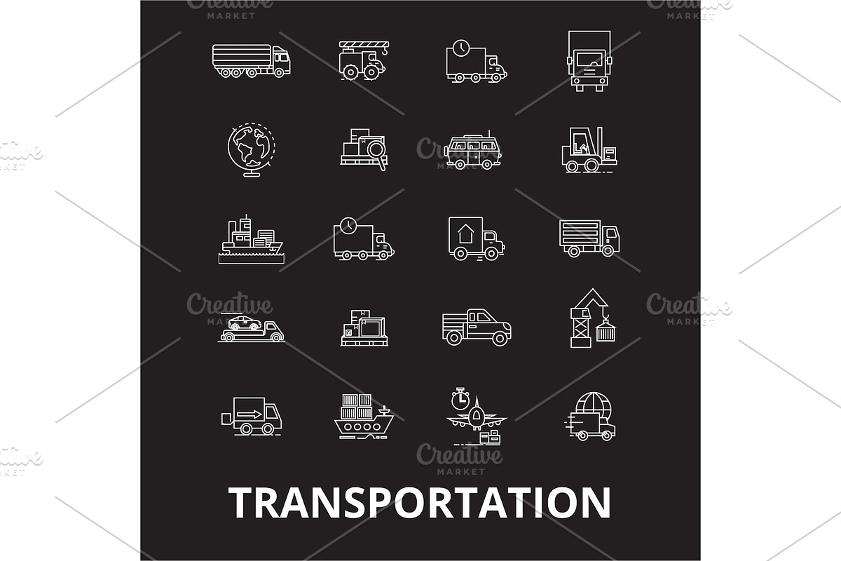 Transportation editable line icons in Illustrations - product preview 8