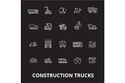 Trucks construction editable line