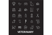 Veterinary editable line icons