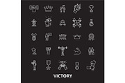 Victory editable line icons vector