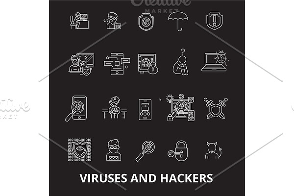 Viruses and hackers editable line