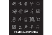 Viruses and hackers editable line