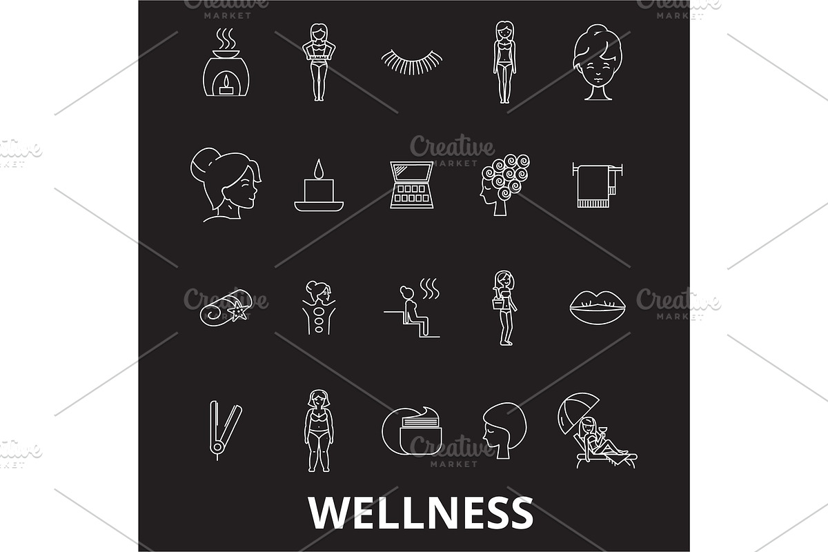 Wellness editable line icons vector in Objects - product preview 8