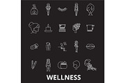 Wellness editable line icons vector