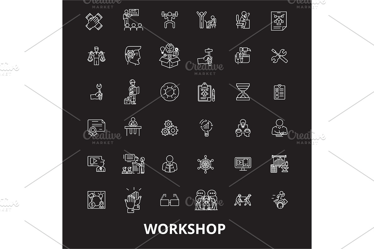 Workshop editable line icons vector in Illustrations - product preview 8