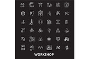Workshop editable line icons vector