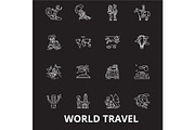 World travel editable line icons