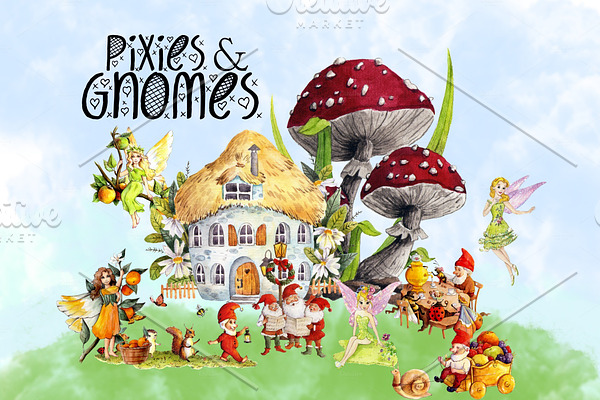Pixies and Gnomes Clipart Images