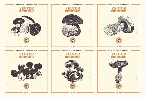 VECTOR MUSHROOMS BUNDLE 10.0 in Illustrations - product preview 3