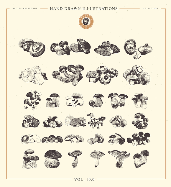 VECTOR MUSHROOMS BUNDLE 10.0 in Illustrations - product preview 6