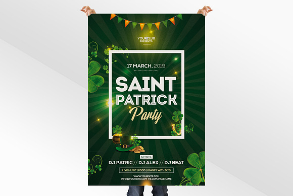 St Patricks Event PSD Flyer Template in Flyer Templates - product preview 1