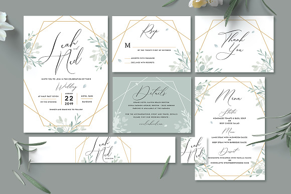 Geometric Wedding Invitation in Card Templates - product preview 1