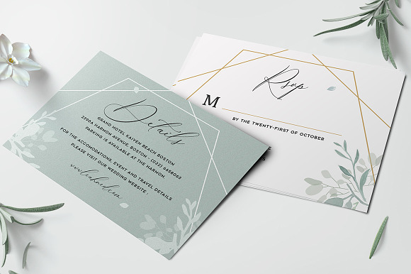 Geometric Wedding Invitation in Card Templates - product preview 4