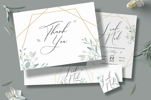 Geometric Wedding Invitation in Card Templates - product preview 5