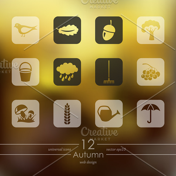 12 autumn icons in Graphics - product preview 1