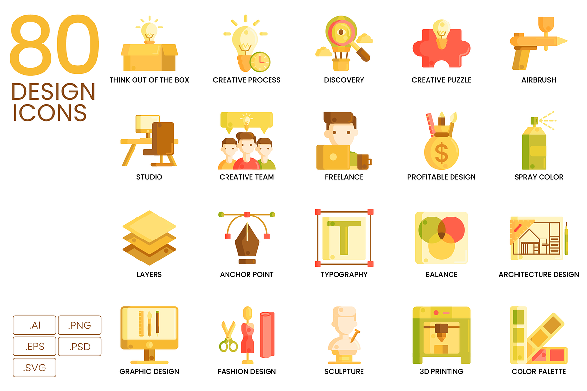 80 Creative Design Icons | Caramel in Icons - product preview 8