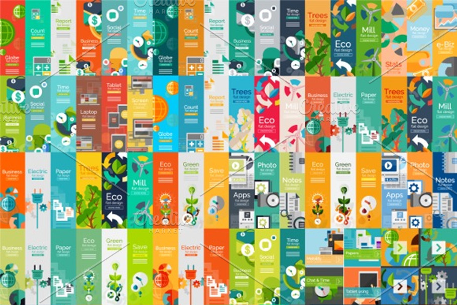 Mega collection of flat infogrpahics in Graphics - product preview 8