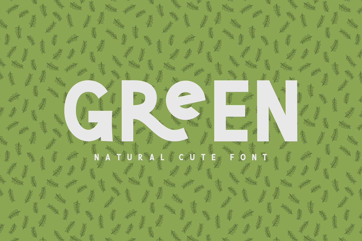 Green | Natural Cute Font in Sans-Serif Fonts - product preview 8