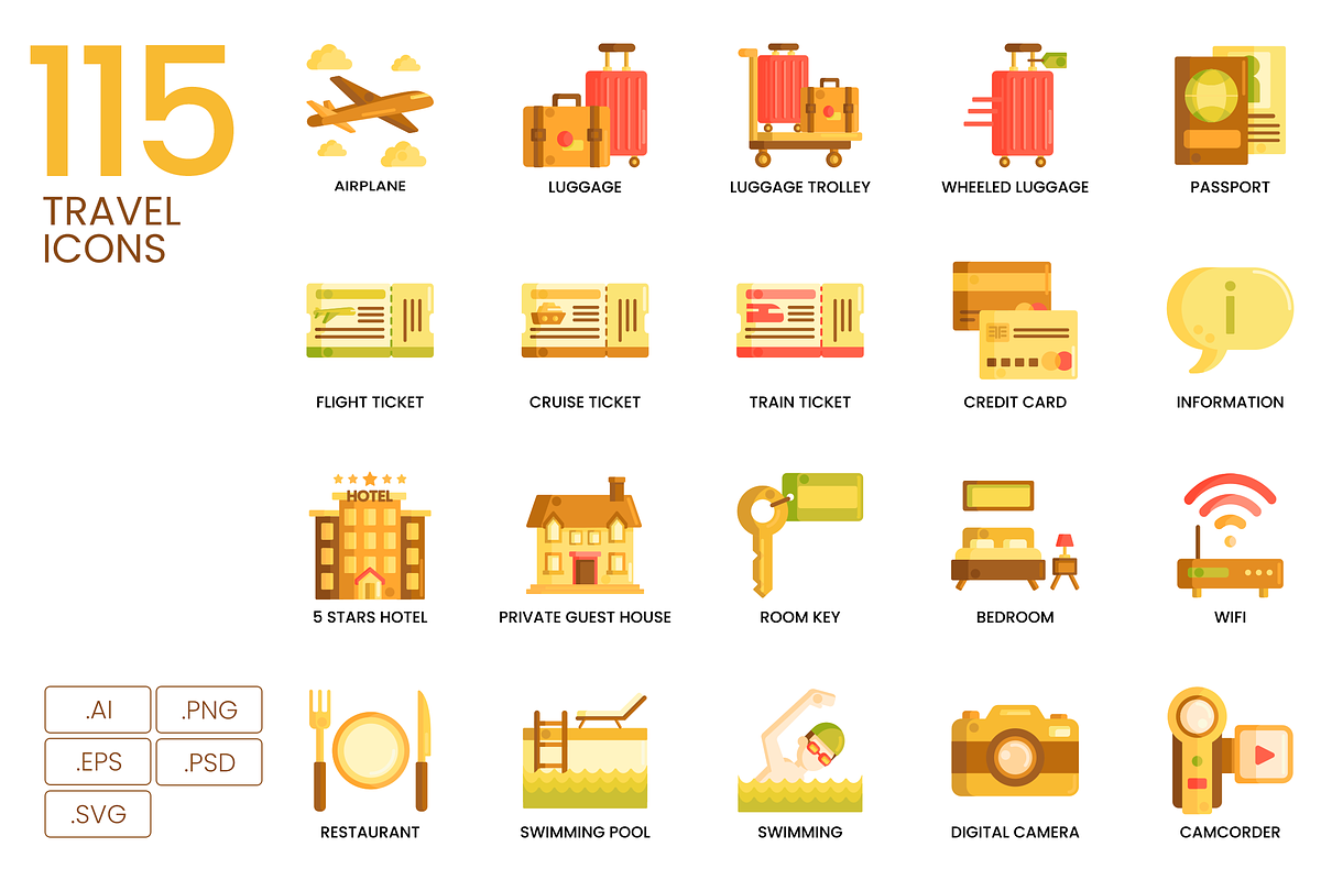 115 Travel Icons | Caramel in Credit Card Icons - product preview 8