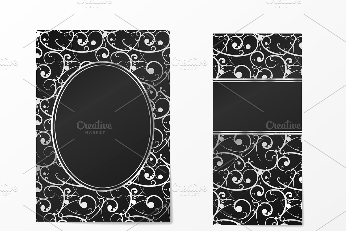 Dark flyer and brochure template in Objects - product preview 8