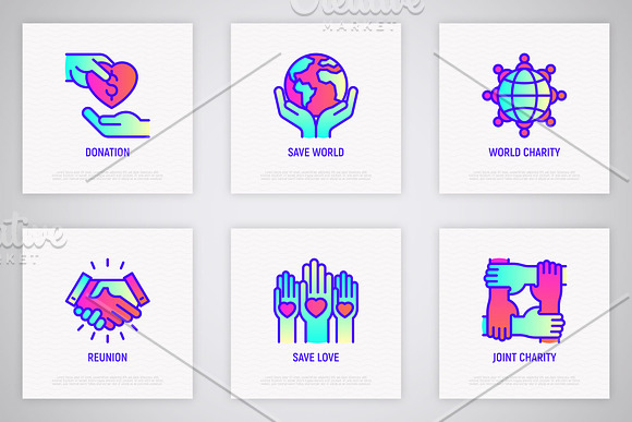 Charity | 16 Thin Line Icons Set in Icons - product preview 4