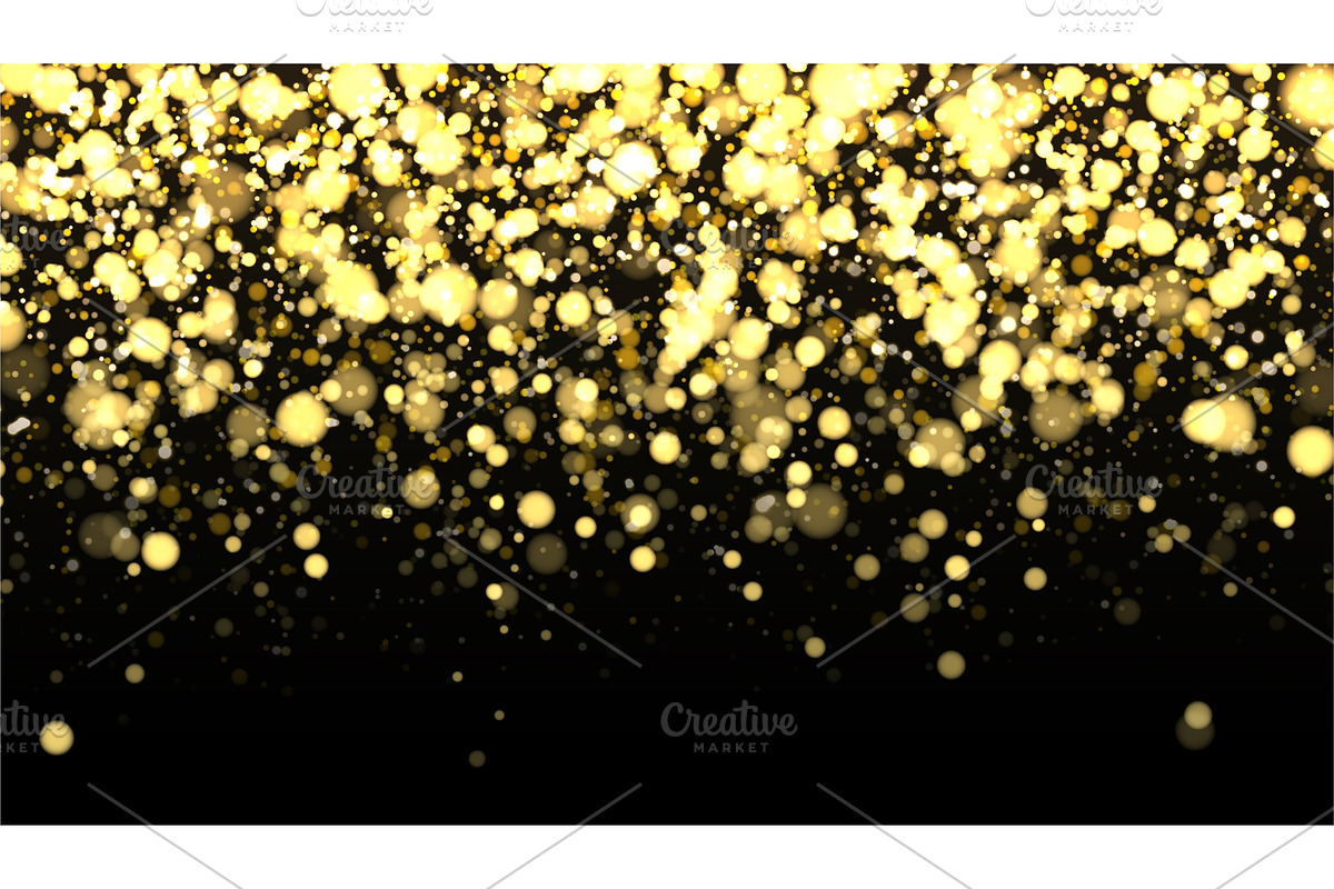 Gold blurred border on black in Illustrations - product preview 8