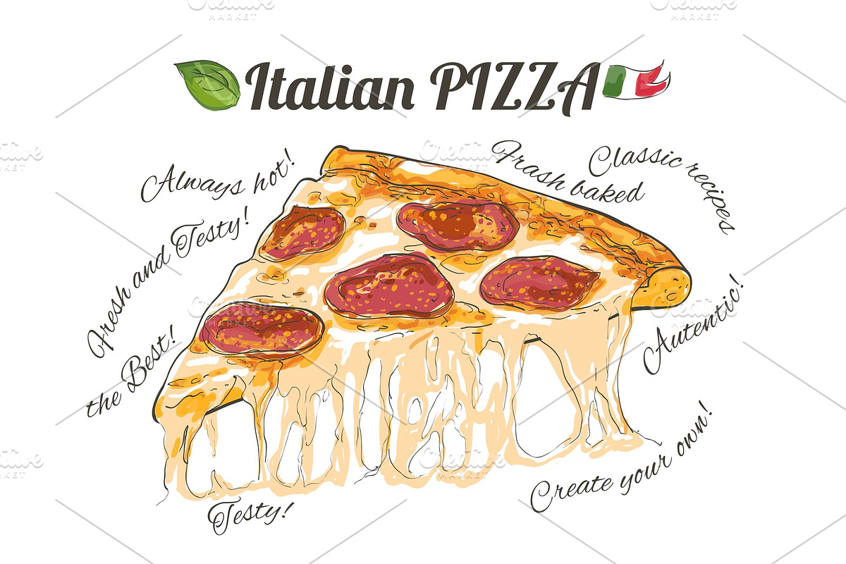 Vector slice pizza in Illustrations - product preview 8