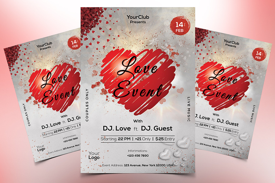 Love Event Party PSD Flyer Template in Flyer Templates - product preview 8