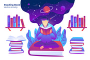 Reading Book - Vector Illustration