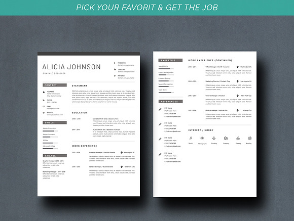Resume Template 3 Pages in Resume Templates - product preview 3