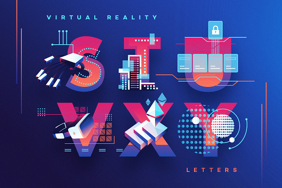 VR Icons and Typography in Neon Icons - product preview 4