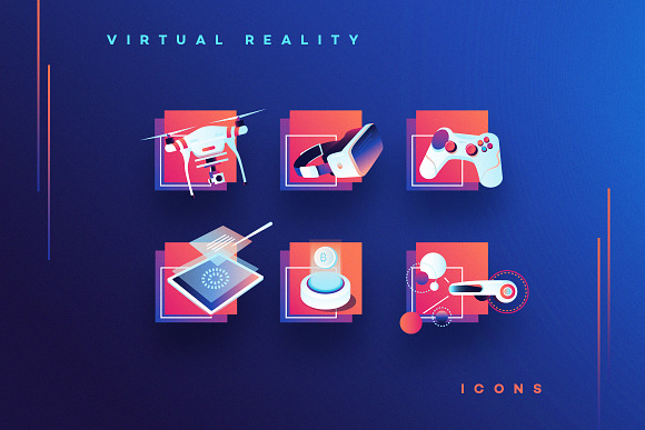 VR Icons and Typography in Neon Icons - product preview 6