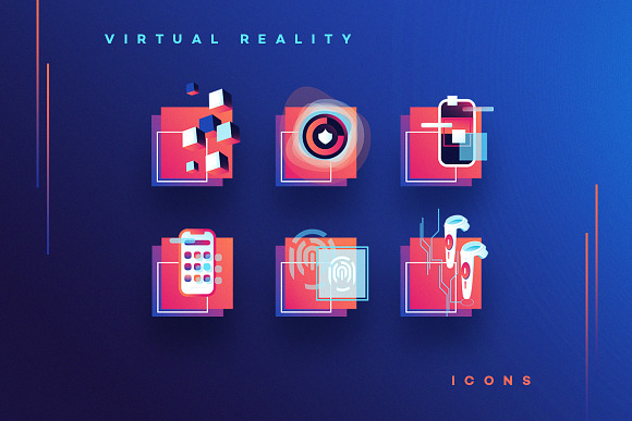 VR Icons and Typography in Neon Icons - product preview 7