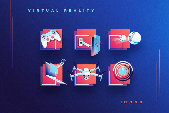 VR Icons and Typography in Neon Icons - product preview 8