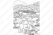 Safari Cartoon Animal Background