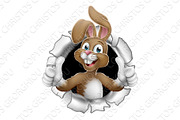 Easter Bunny Thumbs Up Coming Out of