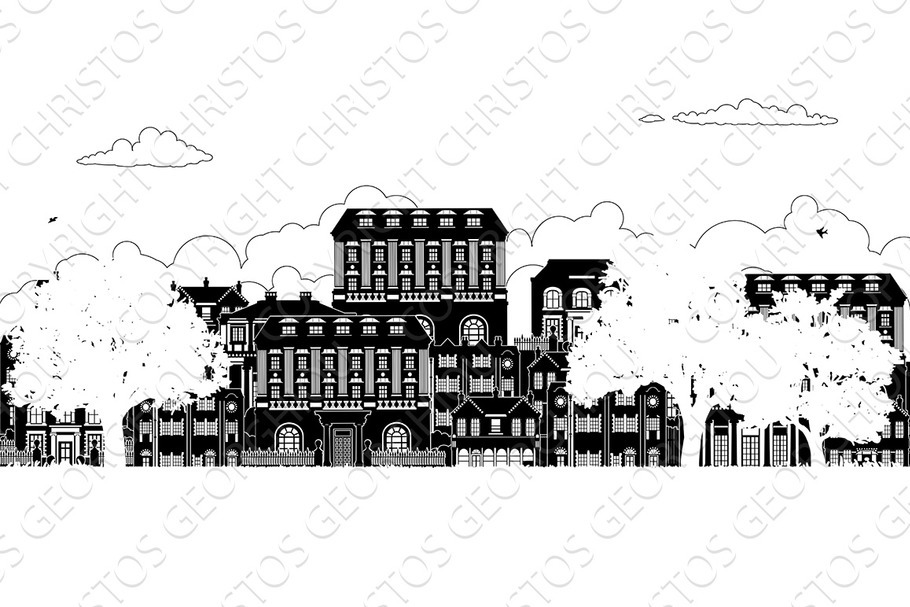 Houses Victorian Georgian in Illustrations - product preview 8