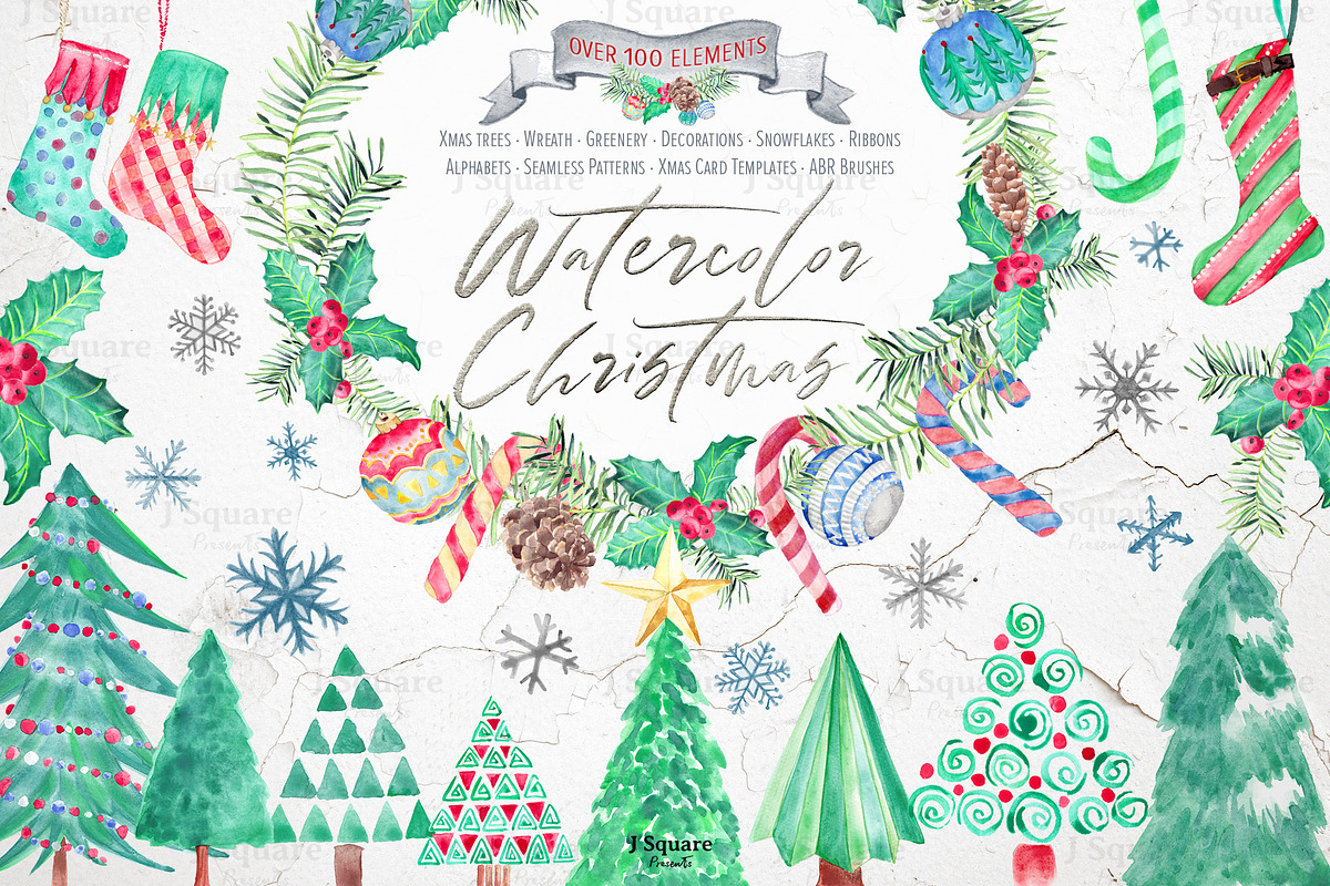 Christmas 100+ Design Kit in Illustrations - product preview 8