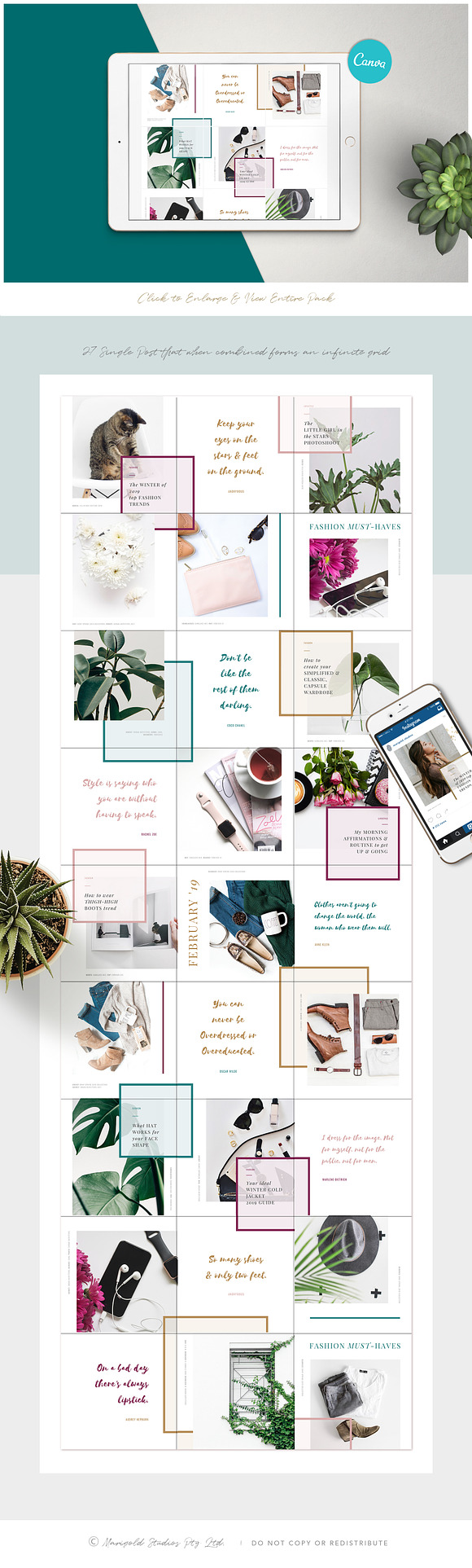 THE GRID | Canva & PPT in Instagram Templates - product preview 1