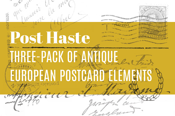 Antique European Postcard 3-Pack in Textures - product preview 2